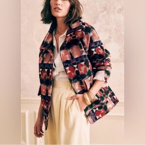 SÉZANE Leo Aztec Rose Pink Purple Jacquard Oversized Jacket New Without Tag RARE